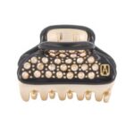 Pince Vendome Tresor Full Crystals Black 4,5cm Acetate