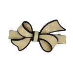 Tenderly Bow Barette Noir Beige 9.5cm Acetate