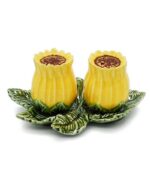 Ceramic salt and pepper sunflower with foil base - Image 2