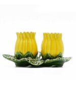 Ceramic salt and pepper sunflower with foil base - Image 3