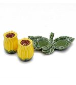 Ceramic salt and pepper sunflower with foil base - Image 4