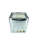 Mira Moon Large Square Nickel-plated Candle | Silver