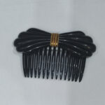 Hair Clip Bow Tie Black With Gold Strip Vintage