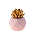 Decorative Plastic Pineapple Pink-Gold 9x9x11cm