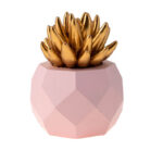 Decorative Plastic Pineapple Pink/Gold 11x11x16cm