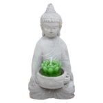 Cement Candle Jar "Buddha" H15cm