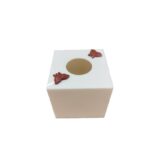 Square Beige Box for Napkins with Butterflies