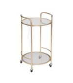 Trolley/Table Metal Gold/Glass Shelves 40x75.5cm