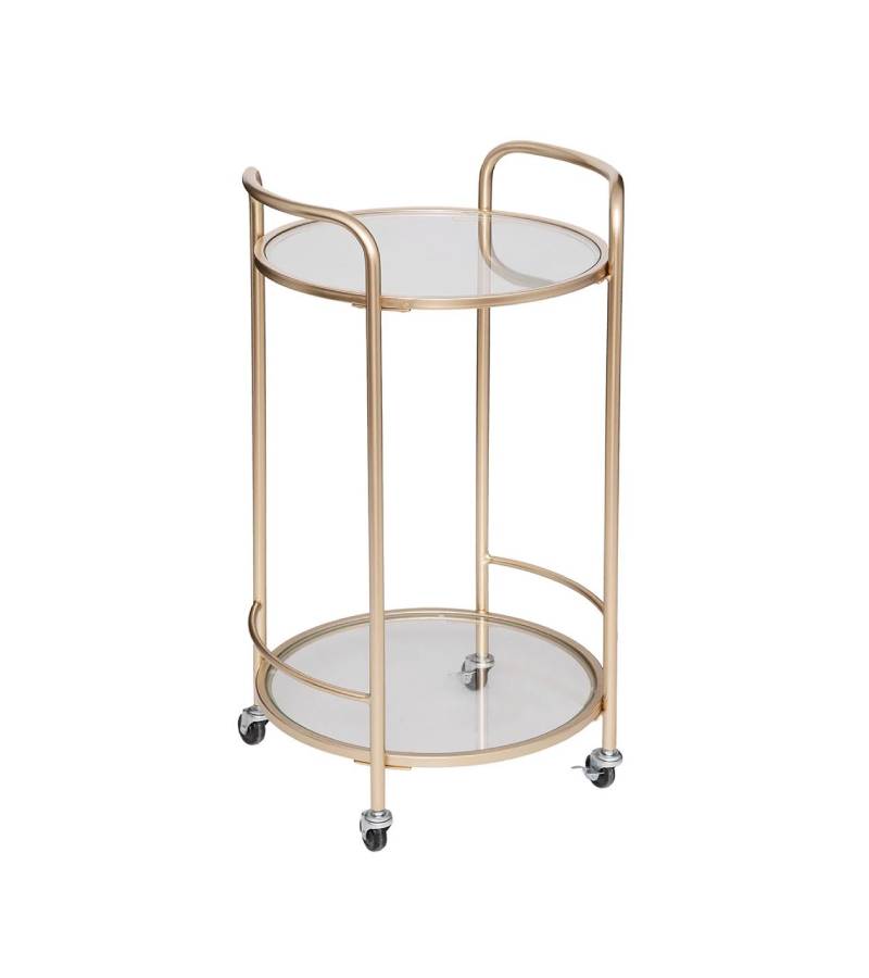 10003271 Trolley/Table Metal Gold/Glass Shelves 40x75.5cm - Image 1