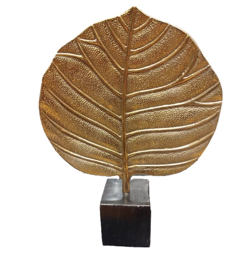 Νέο έργο (52) Gold Leaf Decorative with Black Base 46x34cm - Image 1