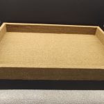 Δίσκος Παραλληλόγραμμο  Γκρι ύφασμα Inox Χερούλι