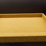 Δίσκος Παραλληλόγραμμο  Γκρι ύφασμα Inox Χερούλι Large